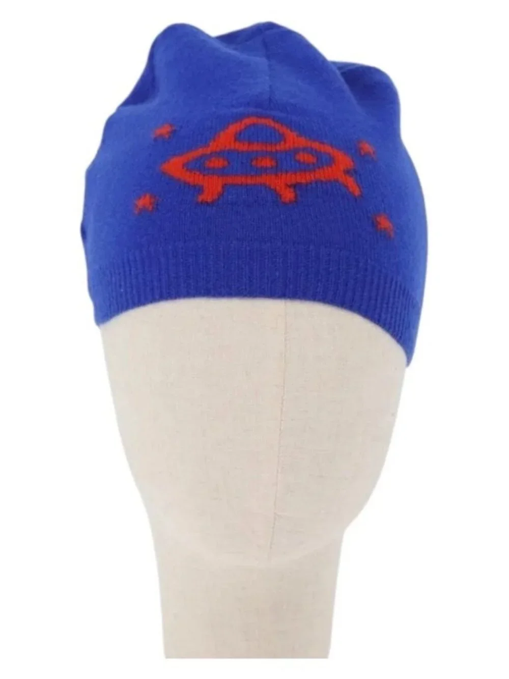 GUCCI GG Canvas knitted Fabrics Cap M Blue 748423 Auth bs33379